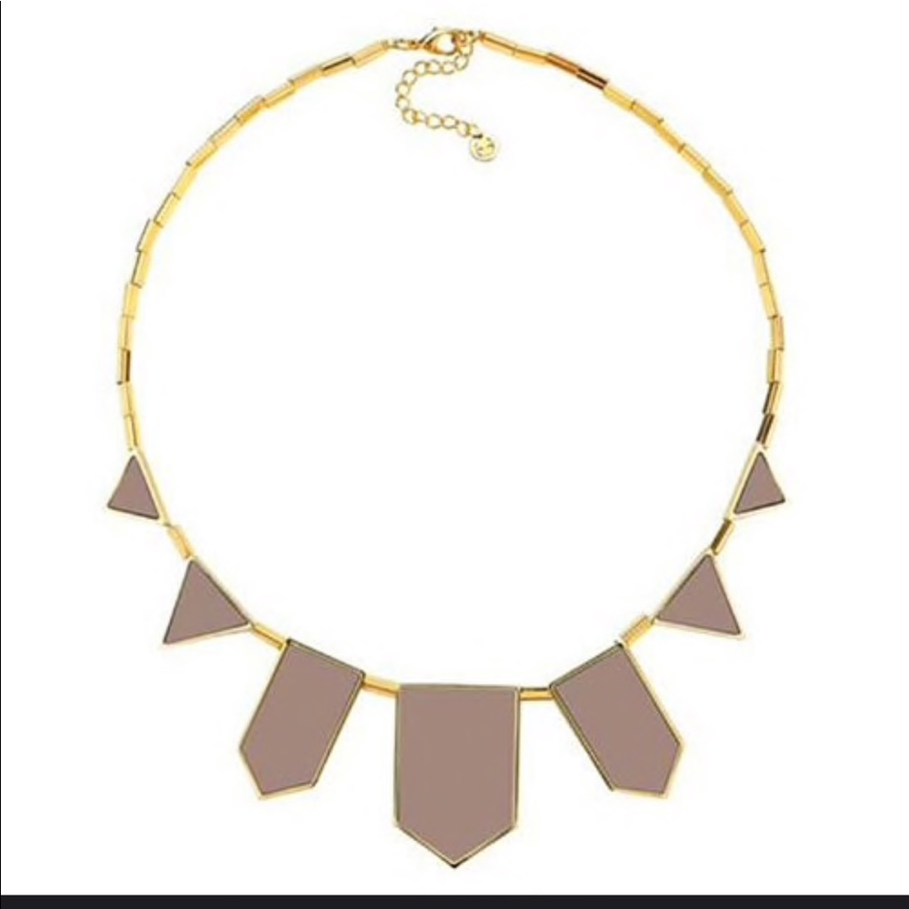 House of Harlow leather nude and gold necklace